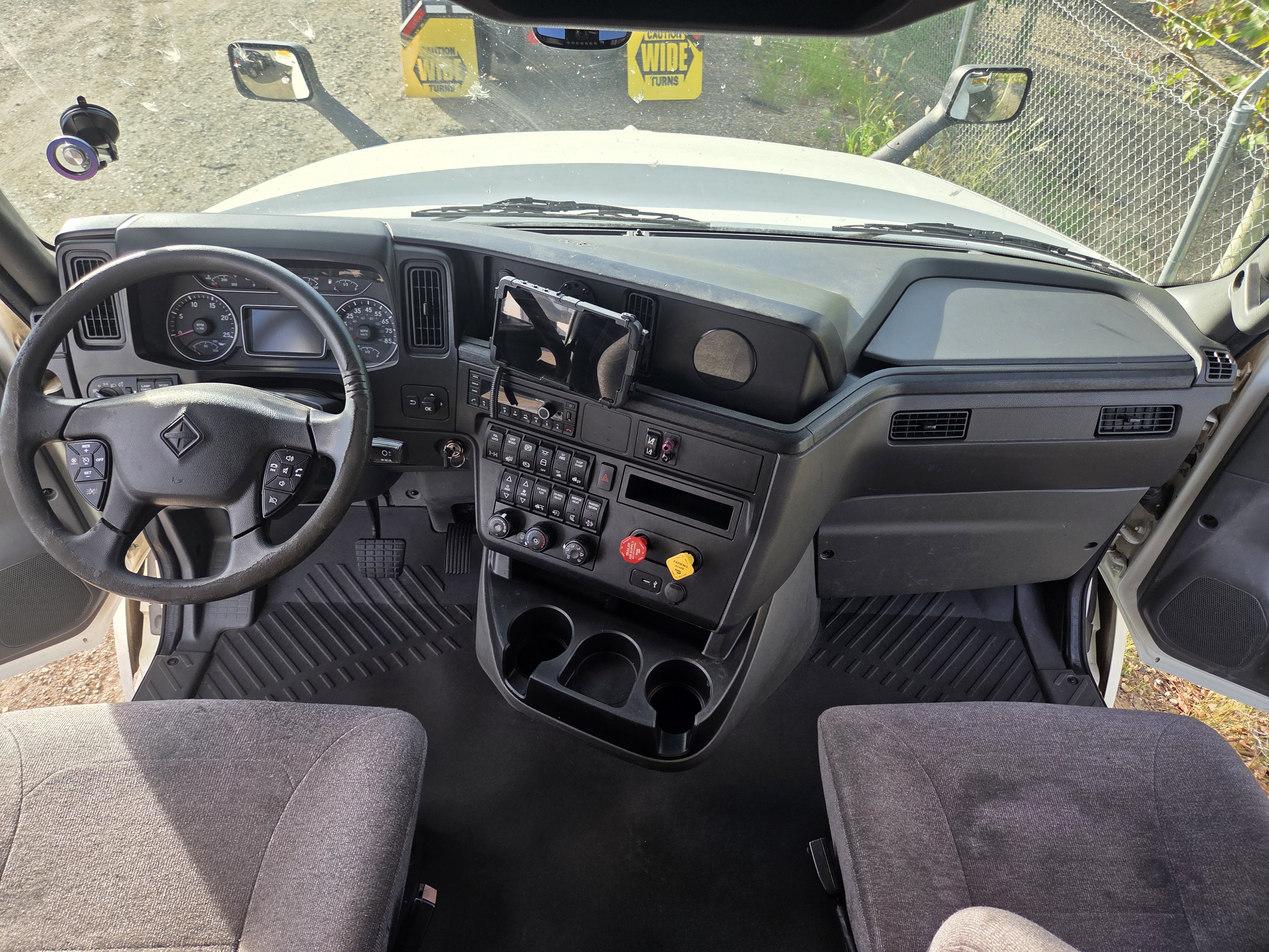 Detailed semi truck cab interior
